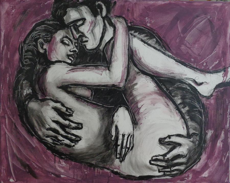 Lovers - To Love and Cherish 2 Painting by Carmen Tyrrell