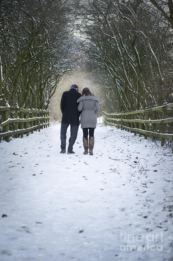 Lovers Winter Walk Photograph by Lee Avison
