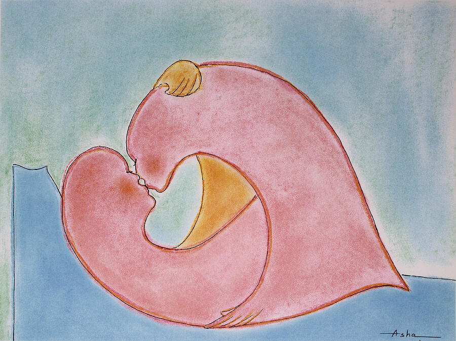 LoversHeart Valentine Painting by Asha Carolyn Young