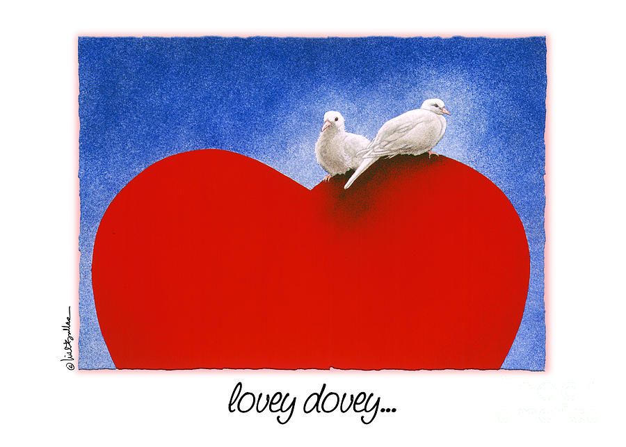 Bird Painting - Lovey Dovey... by Will Bullas