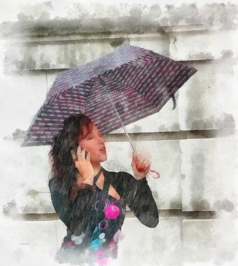 Umbrella Painting - Loving The Rain by Patrick OHare