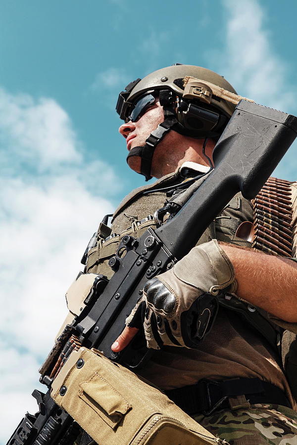 Low Angle Portrait Of U.s. Army Ranger Photograph by Oleg Zabielin ...