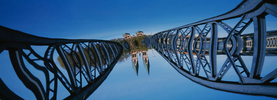 Architecture Photograph - Low Angle View Of A Bridge, Blue by Panoramic Images