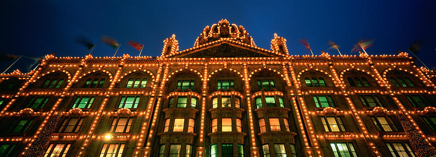 Christmas Photograph - Low Angle View Of A Building Lit by Panoramic Images