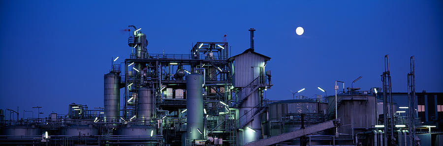 Low Angle View Of An Oil Refinery Photograph by Panoramic Images