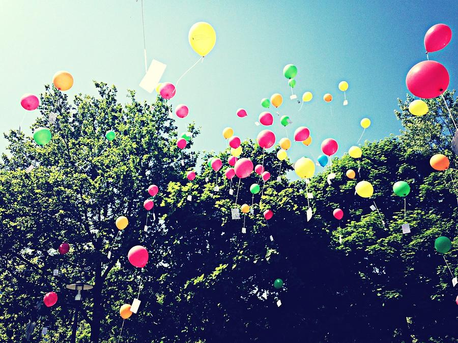 Low Angle View Of Balloons Against Blue Photograph by Christin Borbe / Eyeem Low Angle View Of Balloons Against Blue Photograph by Christin Borbe / Eyeem
