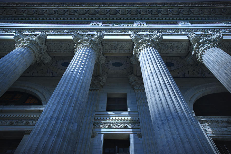 Low angle view of columned building Photograph by Chris Clor
