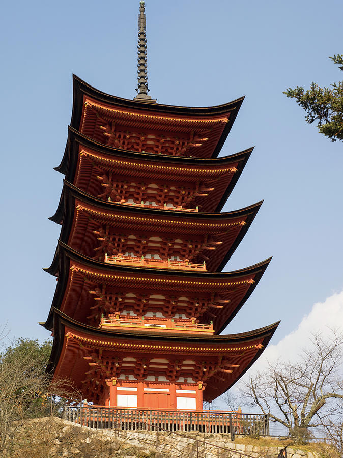 Low Angle View Of Five Story Pagoda Photograph By Panoramic Images 