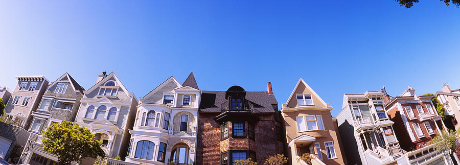 San Francisco Photograph - Low Angle View Of Houses In A Row by Panoramic Images