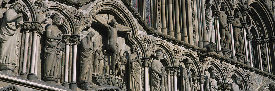 Jesus Christ Photograph - Low Angle View Of Statues Carved by Panoramic Images
