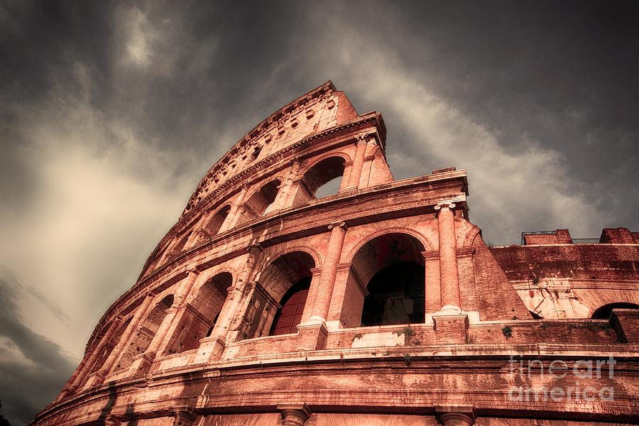 Architecture Photograph - Low angle view of the roman Colosseum by Stefano Senise