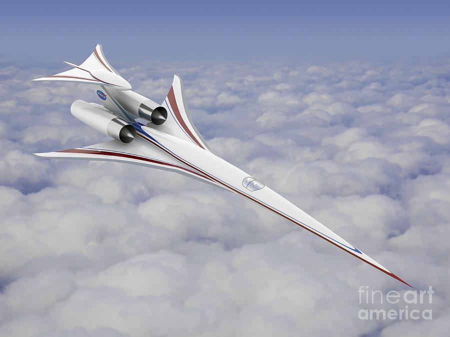 Low-boom Supersonic Aircraft, Artwork Photograph by Nasa