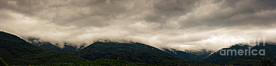 Nature Photograph - Low clouds over the mountains by Ken Biggs