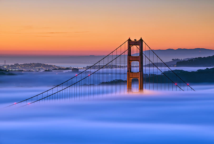 Low Fog Golden Gate Bridge Photograph by David Yu