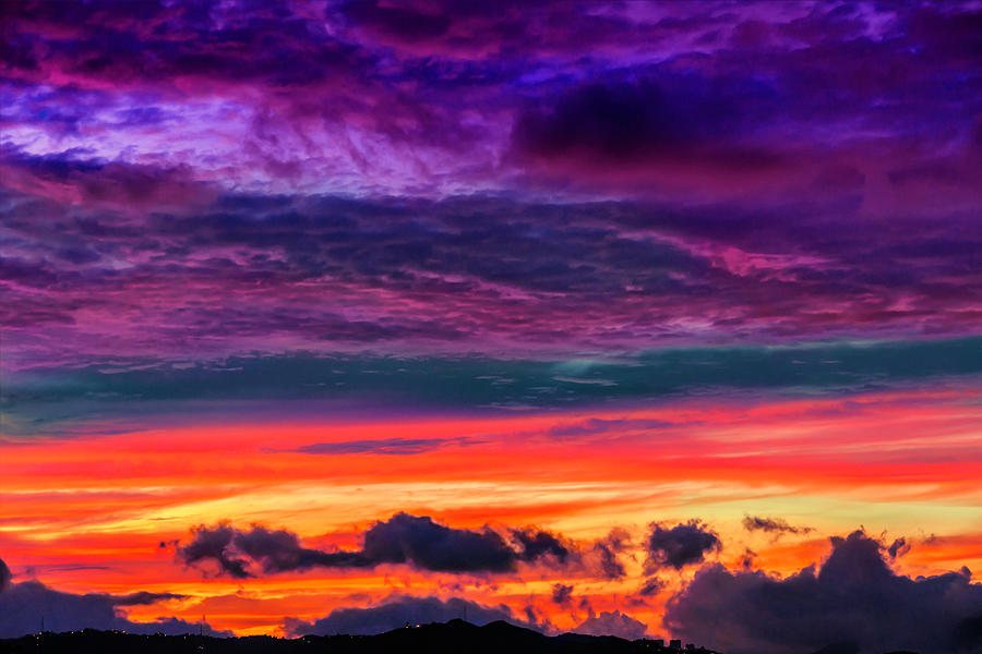 Low Key Vibrant Colors Of A Sunset Photograph by Apomares