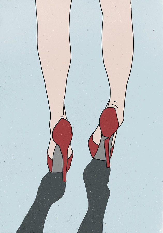 Low Section Of Woman Wearing Shoes With Digital Art by Malte Mueller