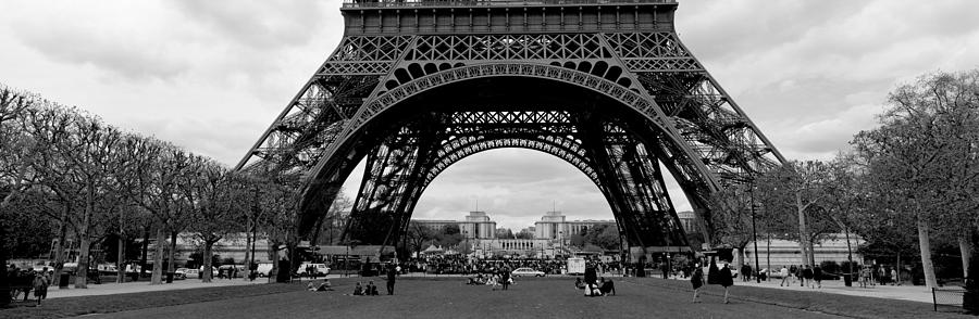 Black And White Photograph - Low Section View Of A Tower, Eiffel by Panoramic Images