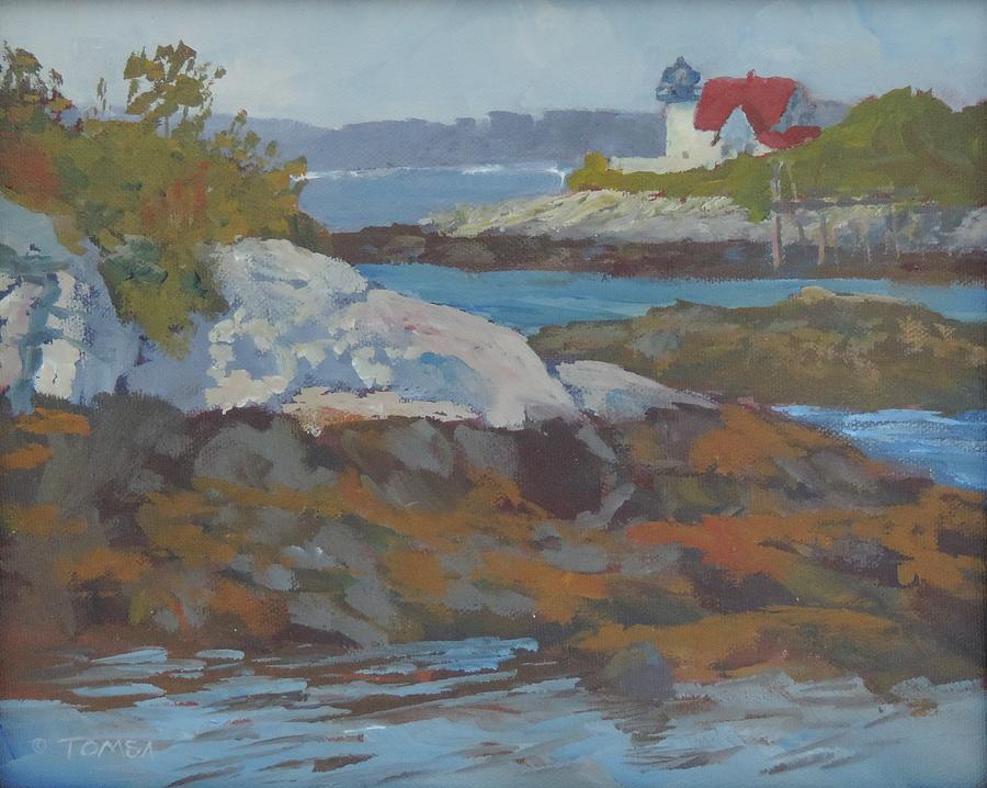 Low Tide - Hendricks Head  Lighthouse Painting by Bill Tomsa
