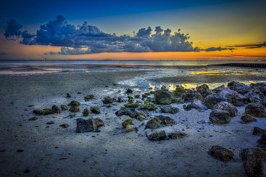 Beach Sunset Photograph - Low Tide On The Bay by Marvin Spates