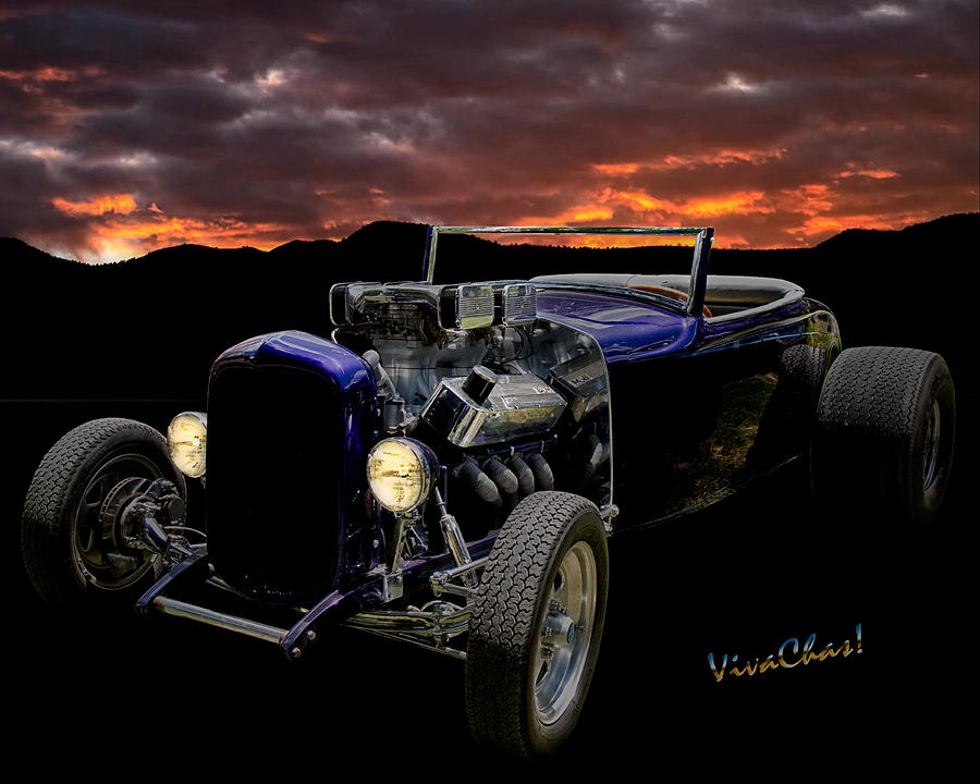 LowBoy Roadster Meets Mornings Rosy Glow Photograph by Chas Sinklier