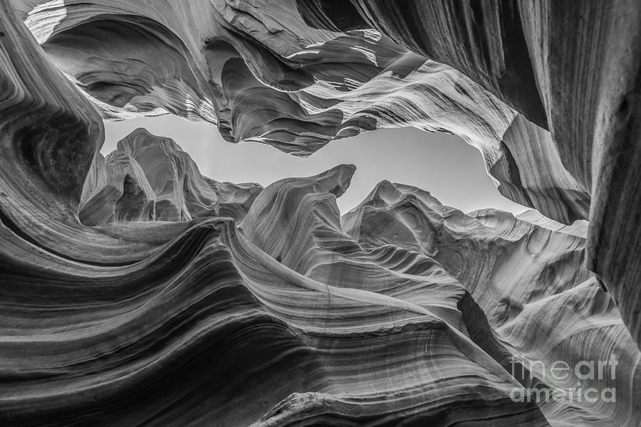 Lower Antelope Canyon BW Photograph by Michael Ver Sprill