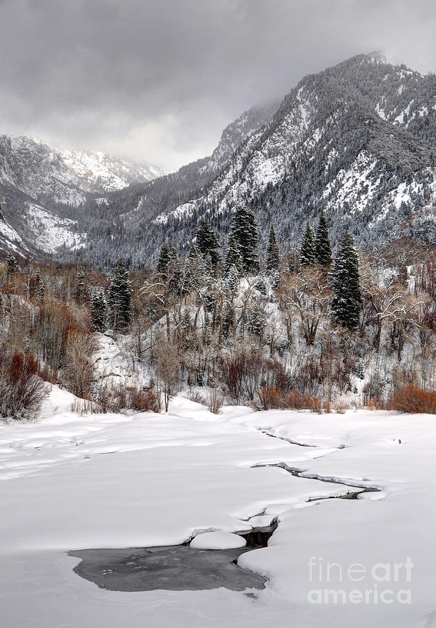 Winter Photograph - Lower Bell Canyon Reservoir in Winter - Wasatch Mountains - Utah by Gary Whitton