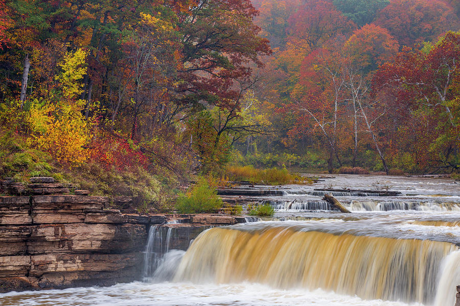 Fall Photograph - Lower Cataract Falls On Mill Creek by Chuck Haney