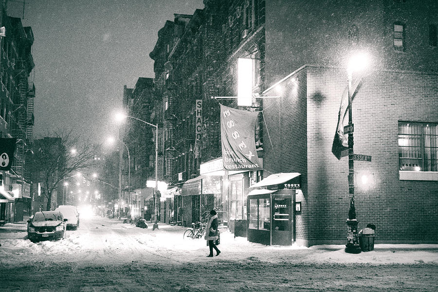 New York City Photograph - Lower East Side - Winter Night - New York City  by Vivienne Gucwa