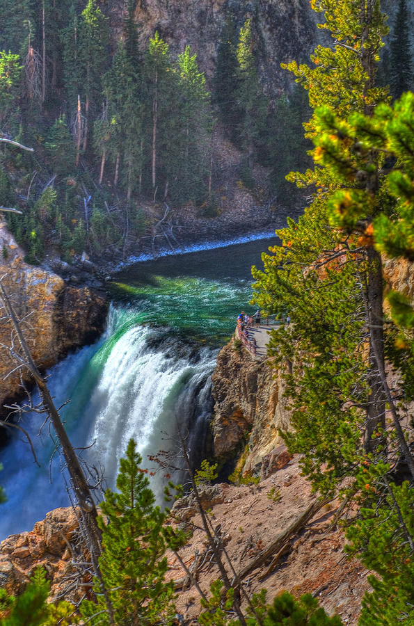 Yellowstone National Park Photograph - Lower Falls - Emerald Green by Jeff Donald