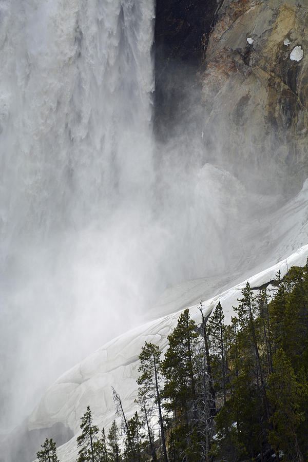 Yellowstone National Park Photograph - Lower Falls of the Yellowstone Close-up in Spring by Bruce Gourley
