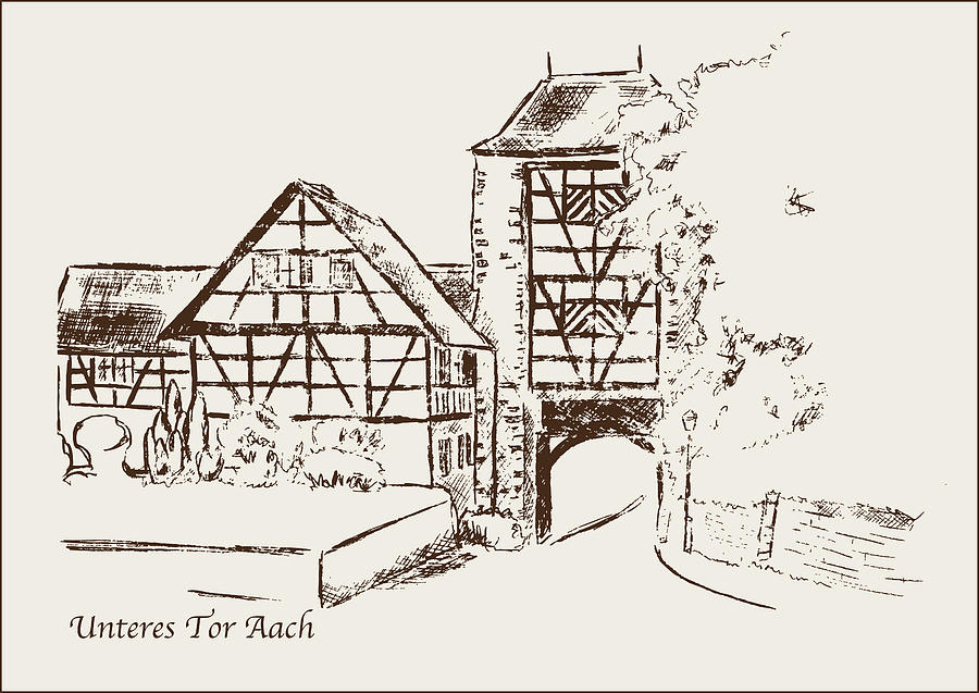 Lower Gate Aach Germany Drawing