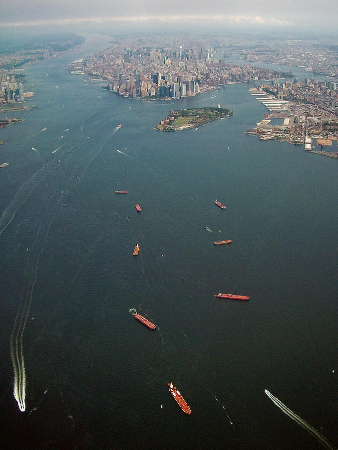 Lower Manhattan and New York Bay Photograph by Greg Reed