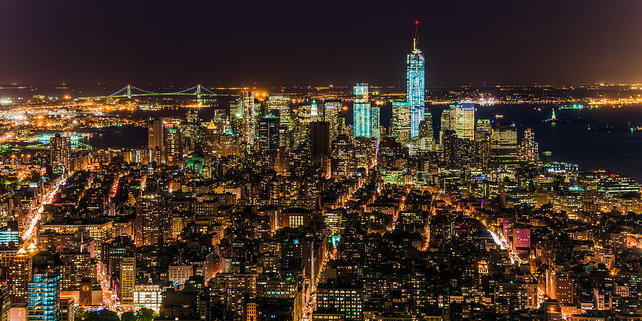 Lower Manhattan at Night 2 Photograph by Chris McKenna