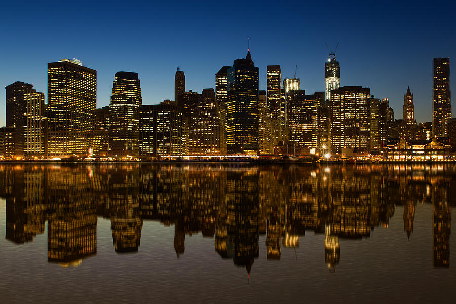 Lower Manhattan At Night Photograph