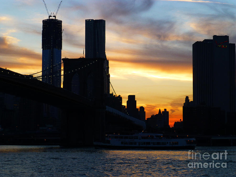 Lower Manhattan Sunset Photograph by Steven Spak