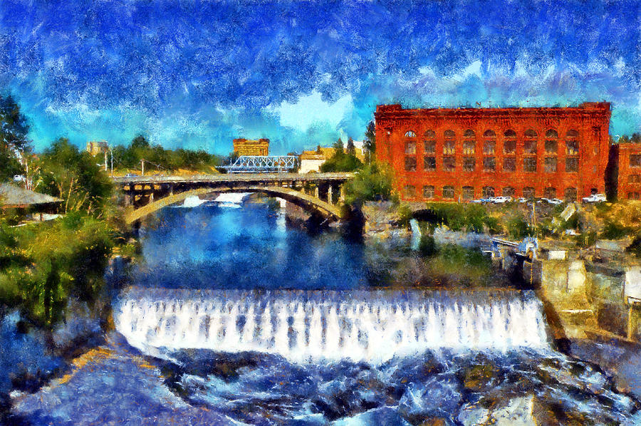 Lower Spokane Falls Digital Art by Kaylee Mason