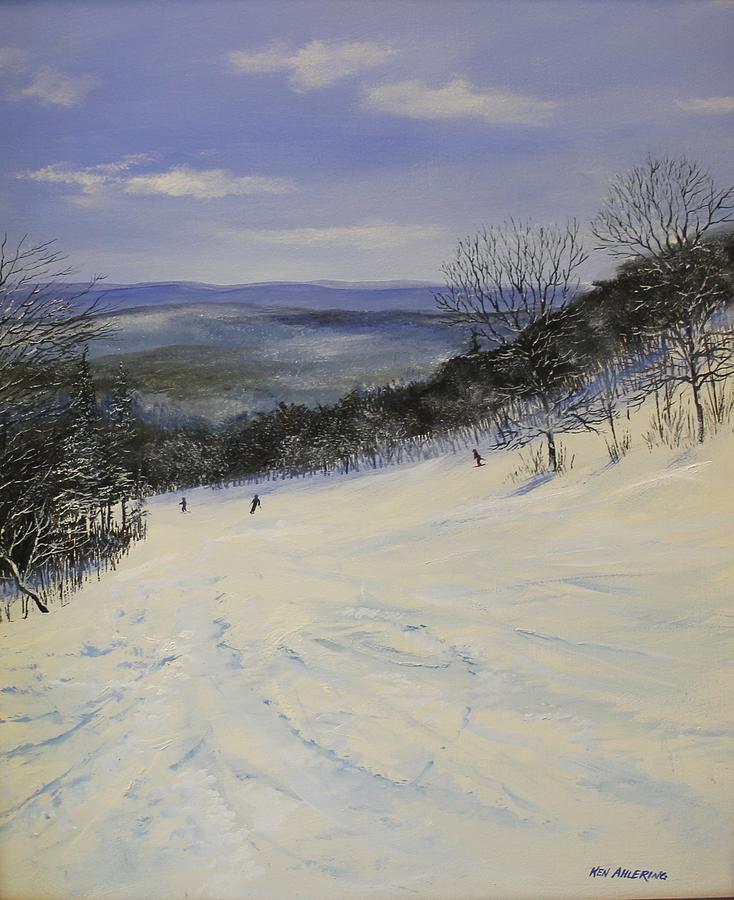 Ski Painting - Lower Wanderer by Ken Ahlering
