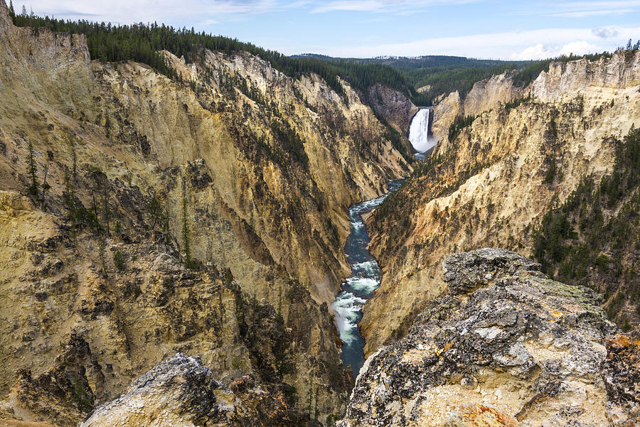 Yellowstone National Park Photograph - Lower Yellowstone Canyon Falls - Yellowstone National Park by Brian Harig