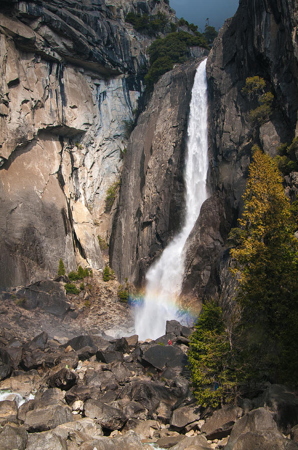 Lower Yosemite Falls Rainbow Photograph by Connie Cooper-Edwards