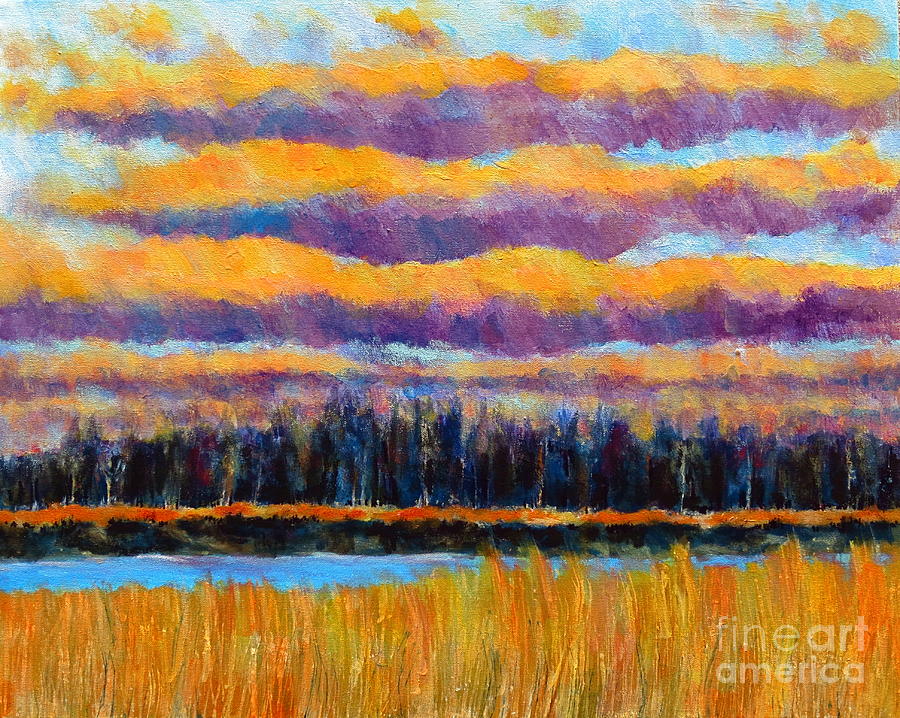 Loxahatchee State Park. Florida Everglades at Sunset. Painting by Robert Birkenes