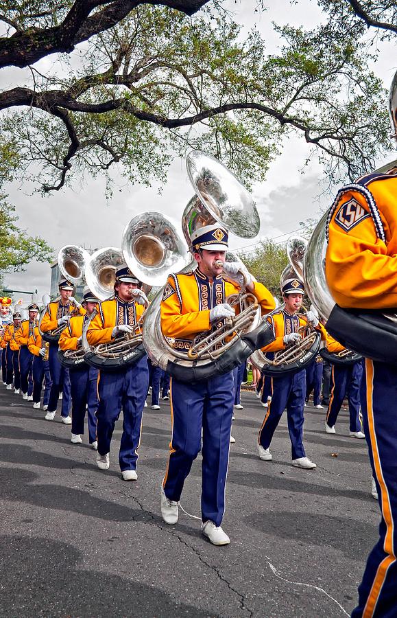 Louisiana State University Photograph - LSU Marching Band 2 by Steve Harrington