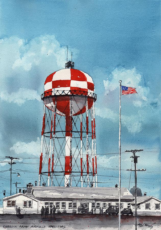 Lubbock Army Airfield Texas Painting by Tim Oliver