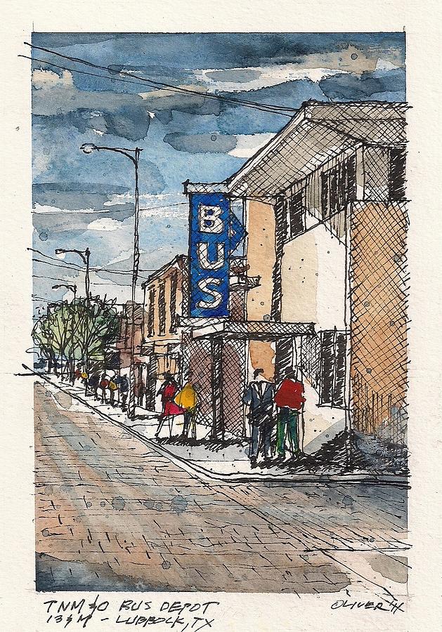Greyhound Mixed Media - Lubbock Bus Station by Tim Oliver