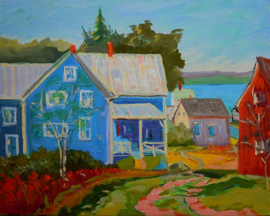 Lubec Village Painting by Francine Frank