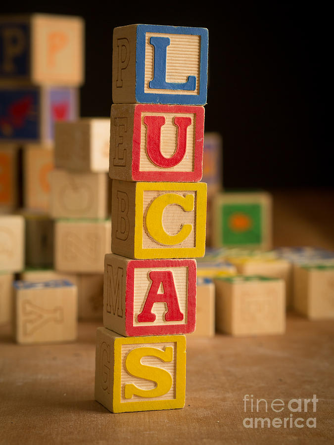 Alphabet Photograph - LUCAS - Alphabet Blocks by Edward Fielding