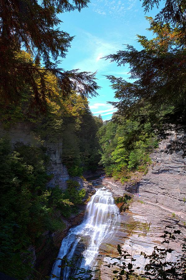 Tree Photograph - Lucifer Falls in Robert H. Treman State Park New York by Paul Ge