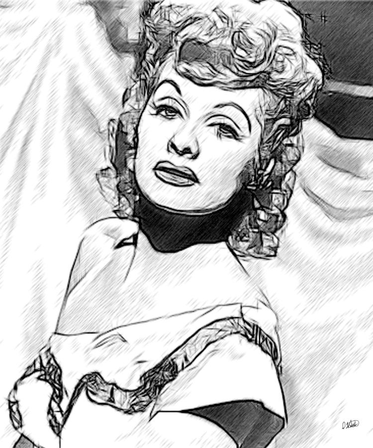 Lucille Ball 001 Drawing by Dean Wittle