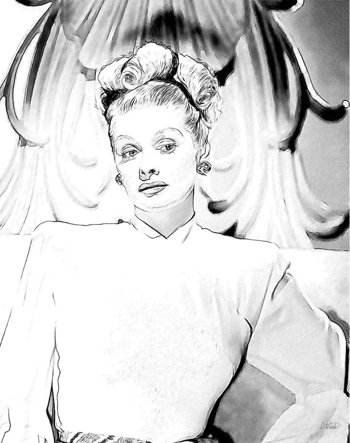 Lucille Ball 004 Drawing by Dean Wittle