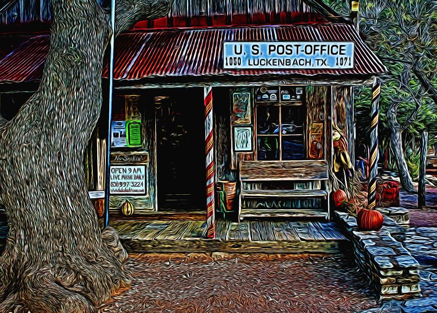 Luckenbach Texas Painted Photograph by Judy Vincent