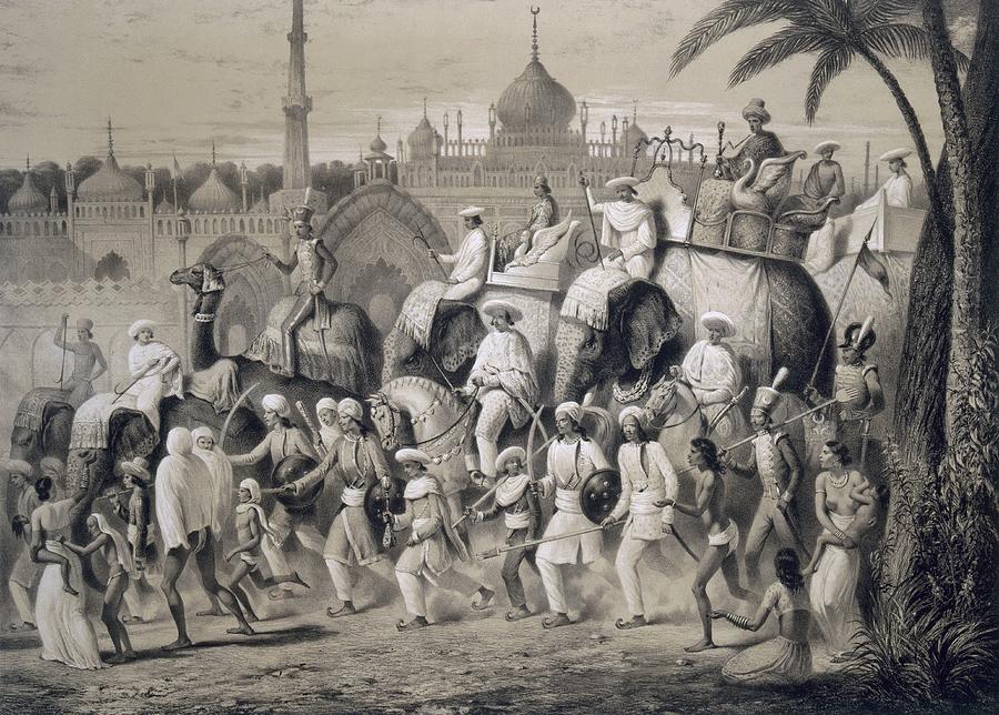 Camel Drawing - Lucknow, The Principal Street by A Soltykoff